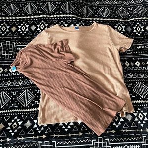 Old Navy Luxe T-Shirt Brown and Tan bundle - M